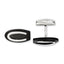Stainless Steel Black IP-plated Oval Cufflinks for Men