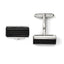 Stainless Steel Black Agate Polished Cufflinks for Men