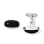 Stainless Steel Black Agate Polished Cufflinks for Men