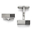 Stainless Steel Polished Antiqued Inlay Cufflinks for Men