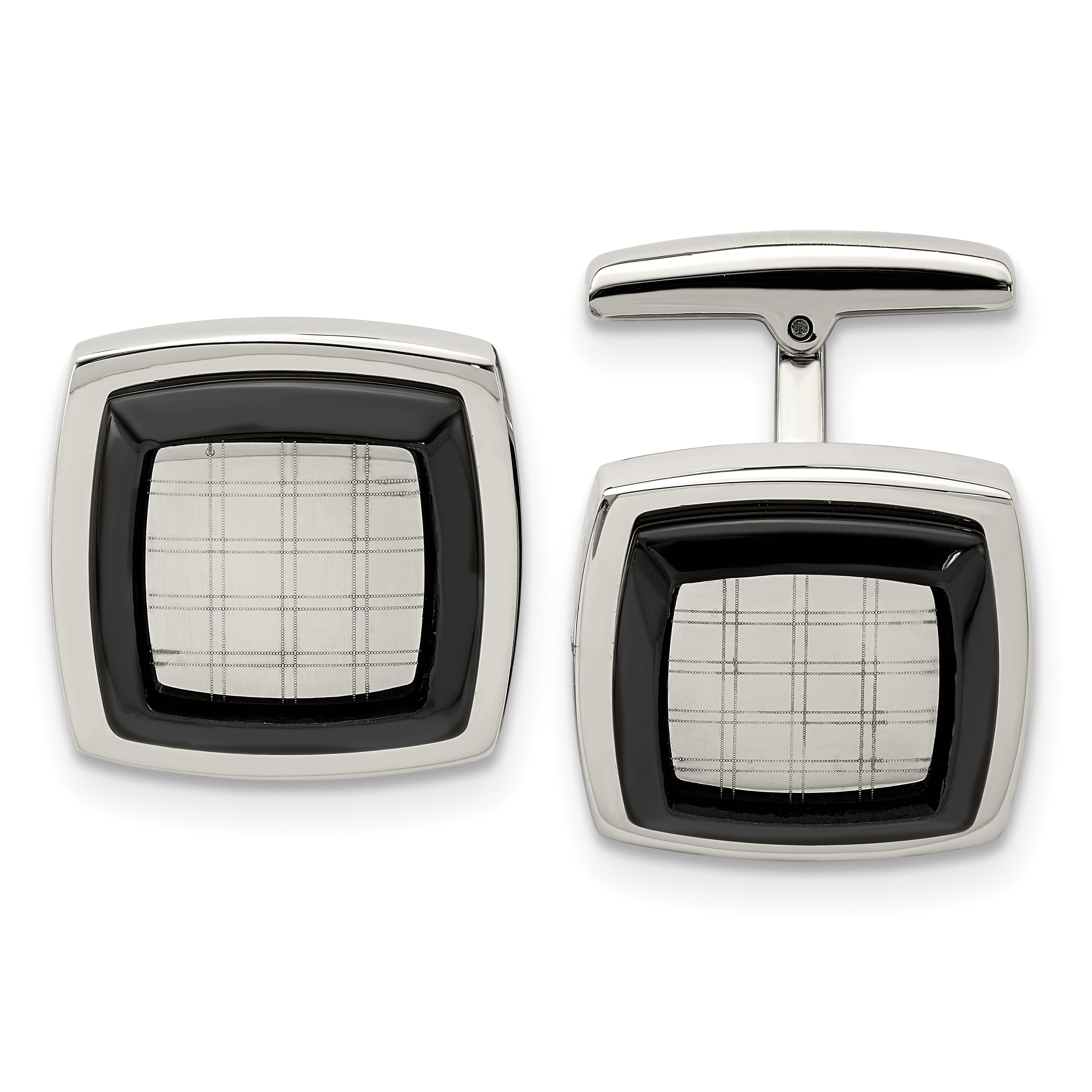Chisel Stainless Steel Polished Black IP-plated Cufflinks