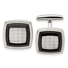 Chisel Stainless Steel Polished Black IP-plated Cufflinks