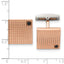 Stainless Steel Polished Textured Rose IP-plated Black Cubic Zirconia Cufflinks for Men