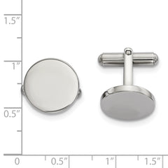 Chisel Stainless Steel Polished Circle Cufflinks