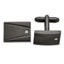 Men's Gunmetal Brushed and Polished Cubic Zirconia Stainless Steel Cuff Links