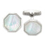 Stainless Steel Polished with Mother of Pearl Inlay Octagon Cufflinks for Men