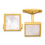 Stainless Steel Polished Yellow IP-plated with Mother of Pearl Inlay Cufflinks for Men