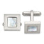 Stainless Steel Polished with Mother of Pearl Inlay Square Cufflinks for Men