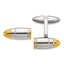 Men's Gold-Tone Polished Bullet Stainless Steel Cuff Links