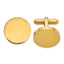 Stainless Steel Polished Yellow IP-plated Circle Cufflinks for Men