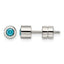 Stainless Steel Polished Blue Cubic Zirconia Birthstone Stud Earrings for Women