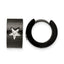 Stainless Steel Black Hinged Star Huggie Hoop Earrings