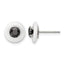 Stainless Steel Ceramic Polished Black Cubic Zirconia Stud Earrings