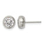 Stainless Steel Polished Cubic Zirconia Stud Earrings