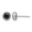 Stainless Steel Polished Black Cubic Zirconia Stud Earrings