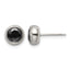 Stainless Steel Polished Black Cubic Zirconia Stud Earrings for Women