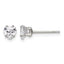 Stainless Steel Polished Heart Cubic Zirconia Stud Earrings