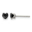 Stainless Steel Polished Heart Black Cubic Zirconia Stud Earrings