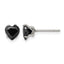 Stainless Steel Polished Heart Black Cubic Zirconia Stud Earrings