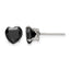 Stainless Steel Polished Heart Black Cubic Zirconia Stud Earrings