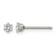 Stainless Steel Polished Round Cubic Zirconia Stud Earrings