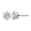 Stainless Steel Polished Round Cubic Zirconia Stud Earrings