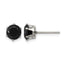 Stainless Steel Polished Round Black Cubic Zirconia Stud Earrings