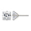 Stainless Steel Polished Square Cubic Zirconia Stud Earrings