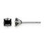 Stainless Steel Polished Square Black Cubic Zirconia Stud Earrings