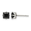 Stainless Steel Polished Square Black Cubic Zirconia Stud Earrings