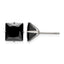 Stainless Steel Polished Square Black Cubic Zirconia Stud Earrings