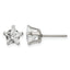 Stainless Steel Polished Star Cubic Zirconia Stud Earrings