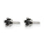 Stainless Steel Polished Star Black Cubic Zirconia Stud Earrings