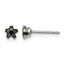 Stainless Steel Polished Star Black Cubic Zirconia Stud Earrings