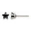 Stainless Steel Polished Star Black Cubic Zirconia Stud Earrings