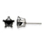Stainless Steel Polished Star Black Cubic Zirconia Stud Earrings