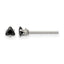Stainless Steel Polished Black Cubic Zirconia Stud Earrings