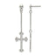 Stainless Steel Polished Cross Drop Dangle Earrings for Women