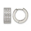 Stainless Steel Polished Hinged Cubic Zirconia Huggie Hoop Earrings for Women