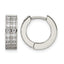 Stainless Steel Polished Hinged Cubic Zirconia Huggie Hoop Earrings for Women