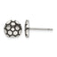 Stainless Steel Polished & Antiqued Button Earrings for Women