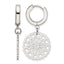 Stainless Steel Polished Hinged Flower Huggie Hoop Earrings for Women