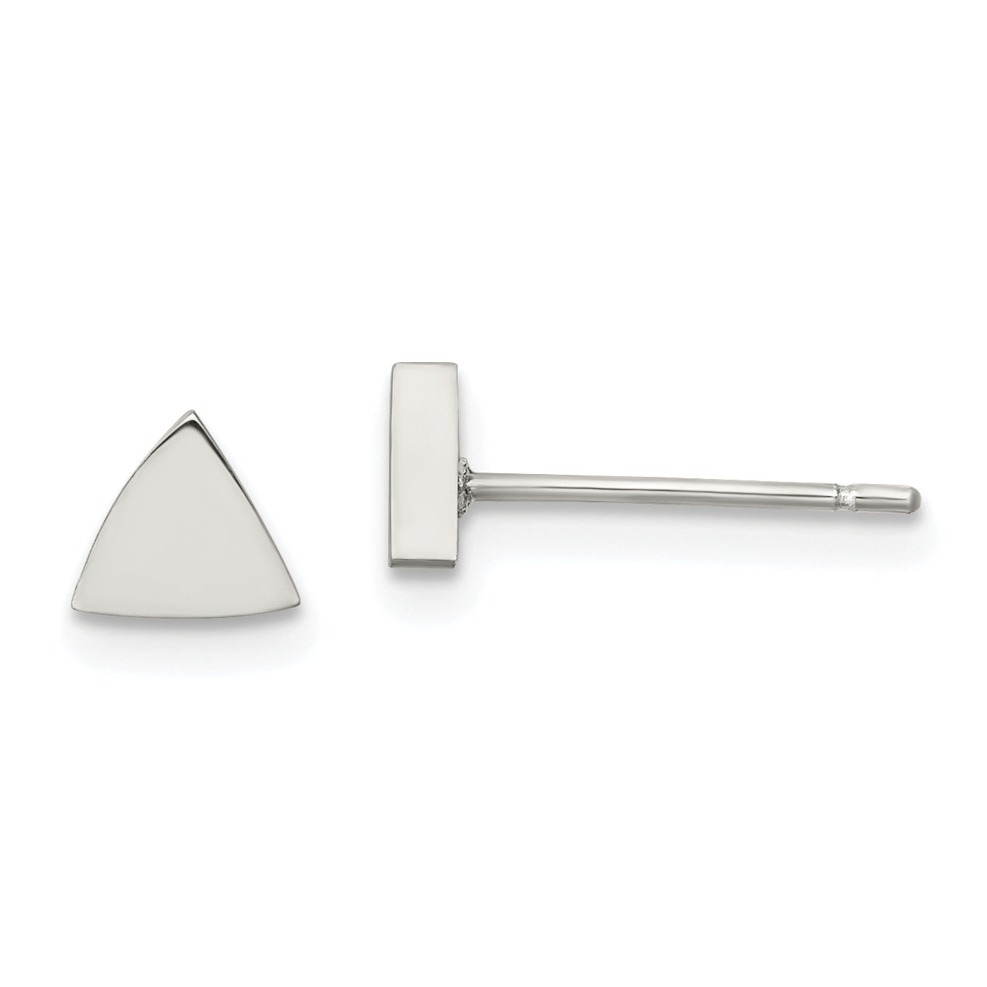 Stainless Steel Polished Triangle Post Earrings