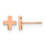 Stainless Steel Rose Gold-Tone Polished Button Earrings for Women