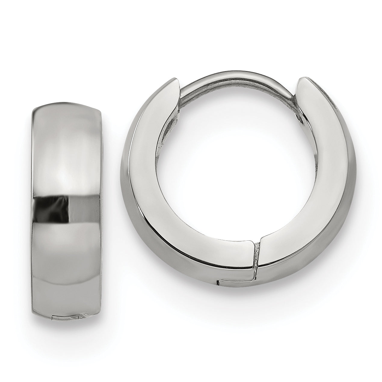 Chisel Stainless Steel Polished 4mm Hinged Hoop Earrings