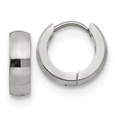 Chisel Stainless Steel Polished 4mm Hinged Hoop Earrings