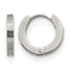 Stainless Steel Polished & Brushed Hinged Huggie Hoop Earrings