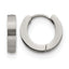 Stainless Steel Polished & Brushed Hinged Huggie Hoop Earrings