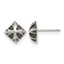 Stainless Steel Polished & Antiqued Button Earrings for Women