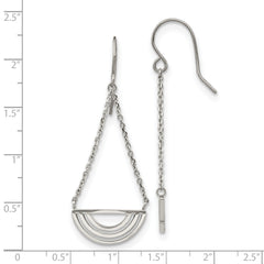 Chisel Stainless Steel Polished Dangle Shepherd Hook Earrings